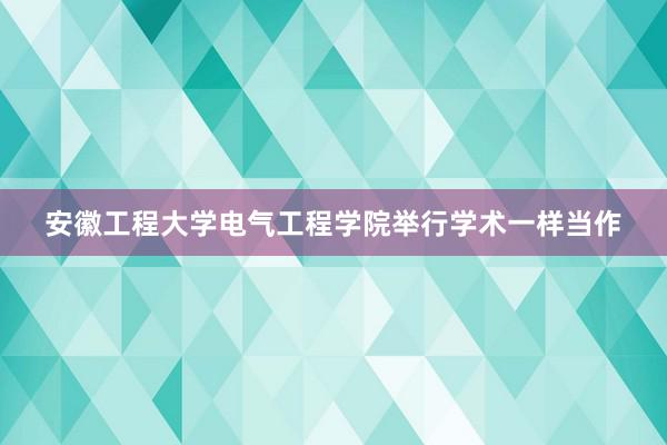 安徽工程大学电气工程学院举行学术一样当作